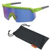 Skullerz By Ergodyne Safety Glasses, Lime Frame, Blue Mirror Lens AEGIR-MI